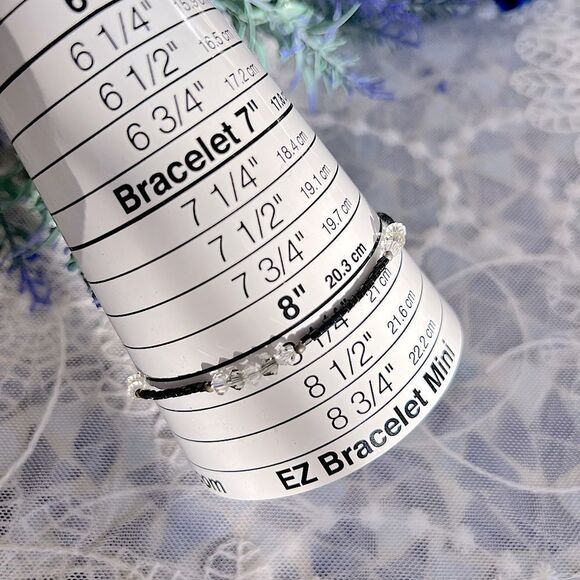 Vintage Dainty Sterling & Crystal Bracelet Anklet - Picture 11 of 13